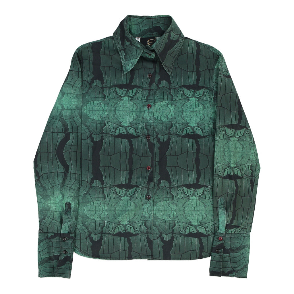 image of Just Cavalli Patterned Shirt - Small Green Cotton