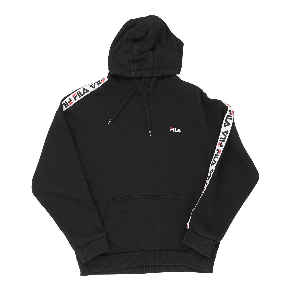 image of Fila Spellout Hoodie - Small Black Cotton Blend