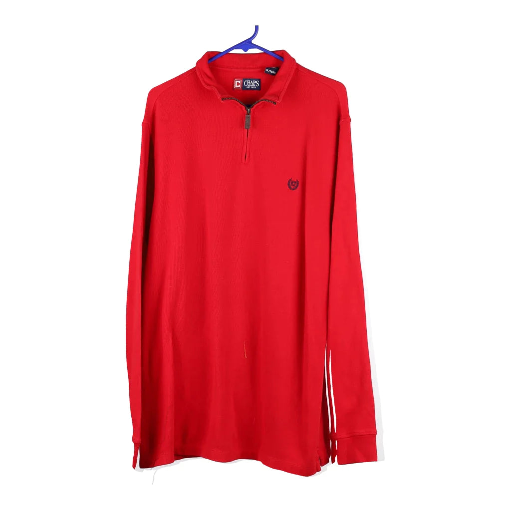 image of Chaps Ralph Lauren 1/4 Zip - XL Red Cotton