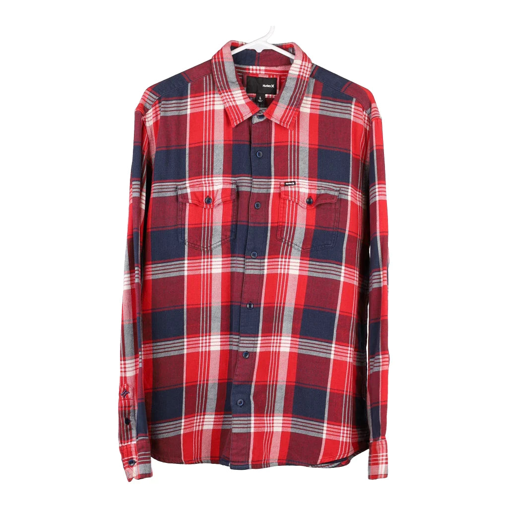 image of Hurley Checked Shirt - Large Red Cotton
