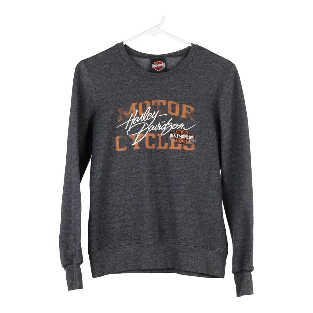 image of Peshtigo Wisconsin Harley Davidson Sweatshirt - Small Grey Cotton Blend