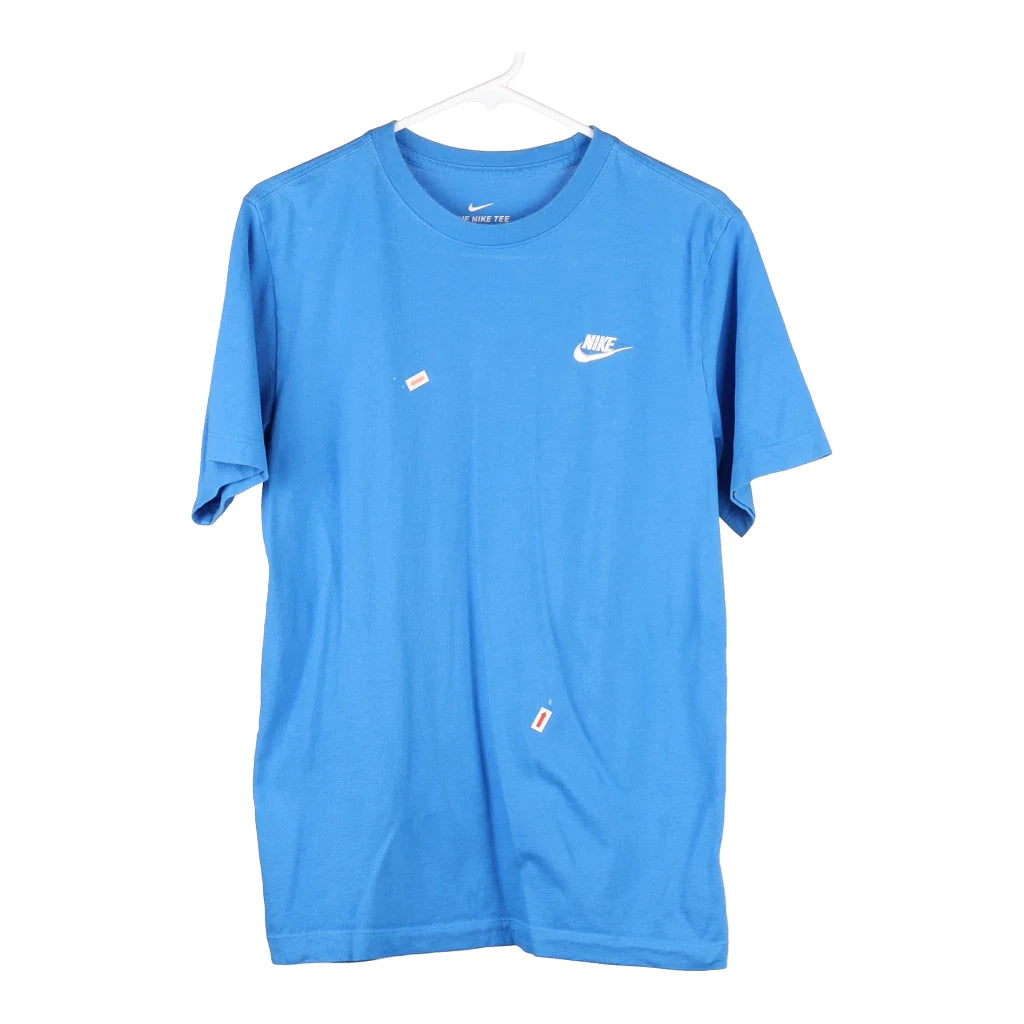 Image of Nike T-Shirt - Small Blue Cotton Blend