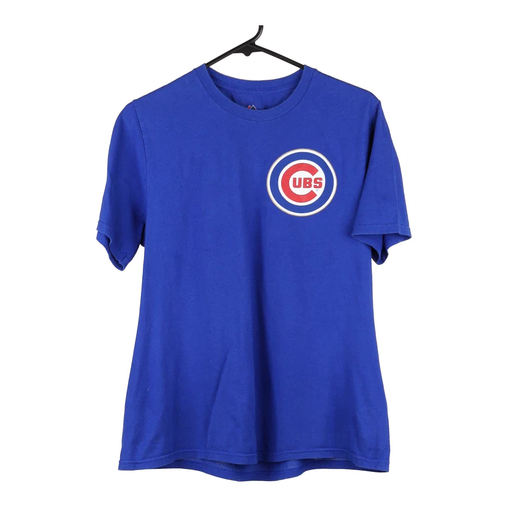 image of Chicago Cubs Majestic MLB T-Shirt - XL Blue Cotton