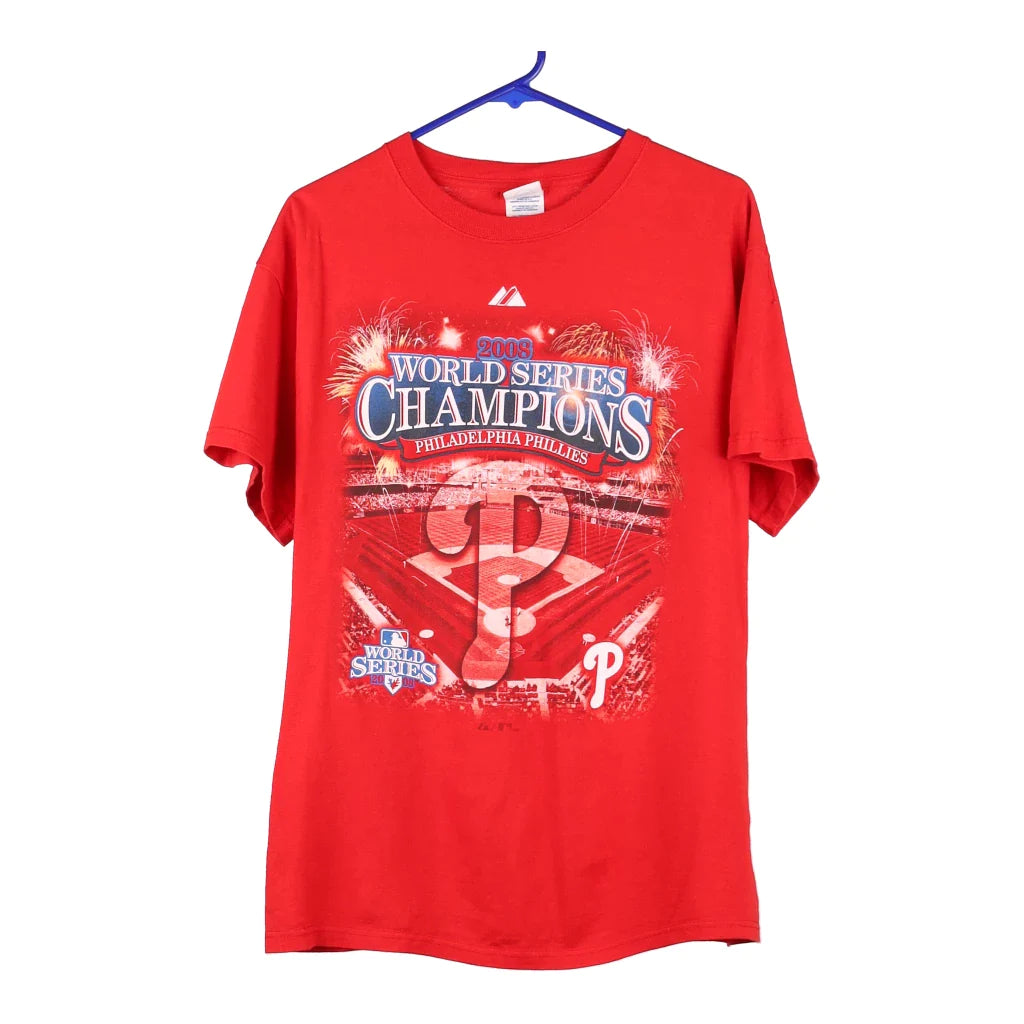 image of Philadelphia Phillis 2008 Delta MLB T-Shirt - Medium Red Cotton