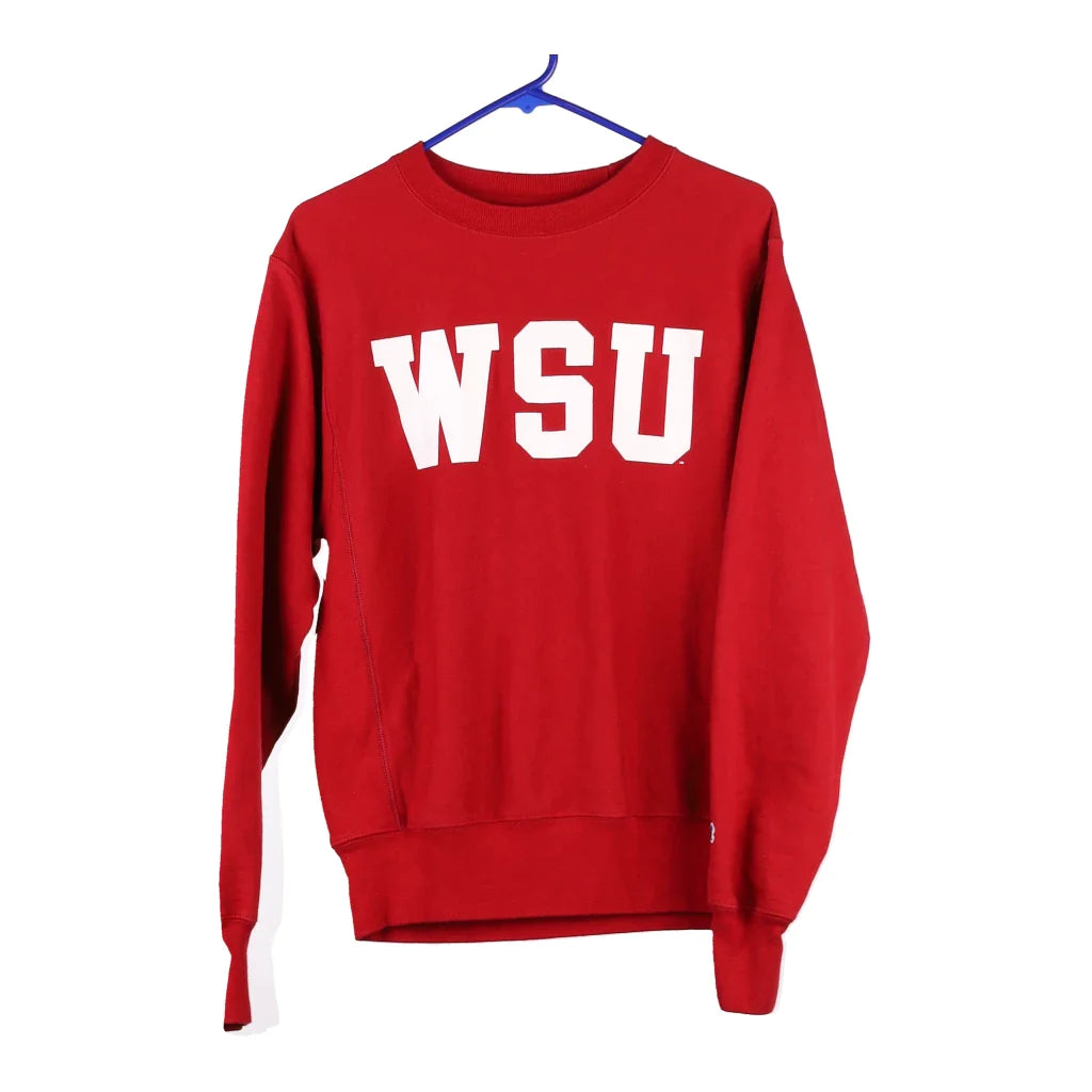 image of Reverse Weave Champion College Sweatshirt - Small Red Cotton Blend