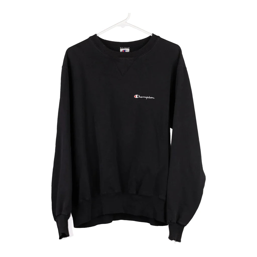 Image of Champion Spellout Sweatshirt - XL Black Cotton Blend