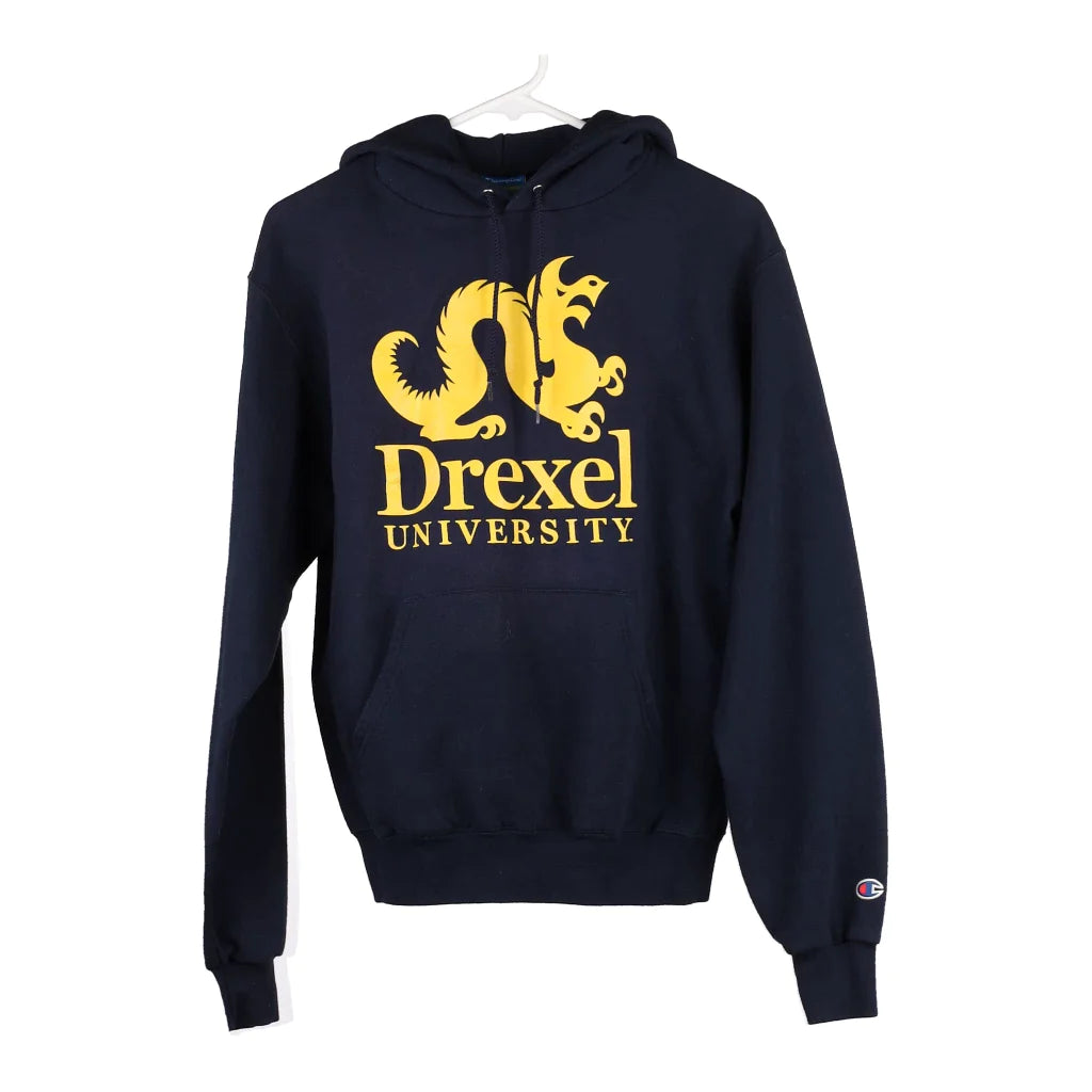 Image of Drexel University Champion College Hoodie - Small Navy Cotton Blend