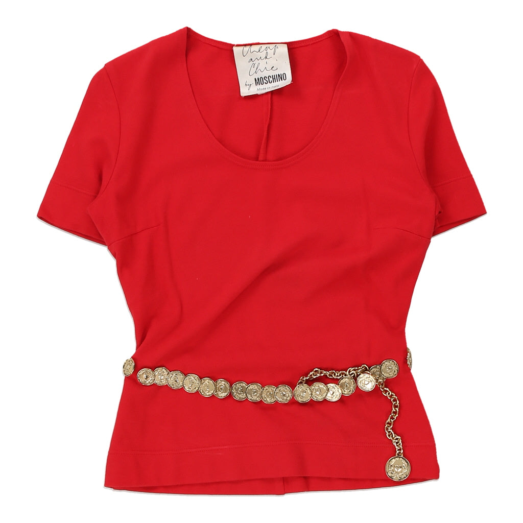 Image of Cheap & Chic Moschino Top - Medium Red Cotton Blend