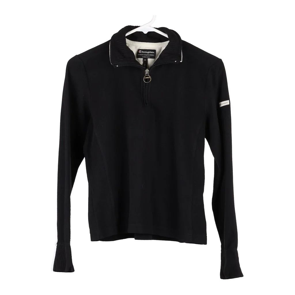 Image of Age 10-12 Champion 1/4 Zip - Medium Black Cotton