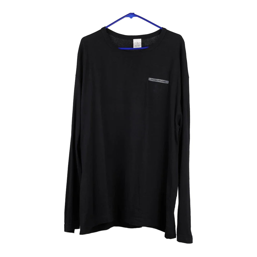 Image of Calvin Klein Long Sleeve T-Shirt - XL Black Cotton