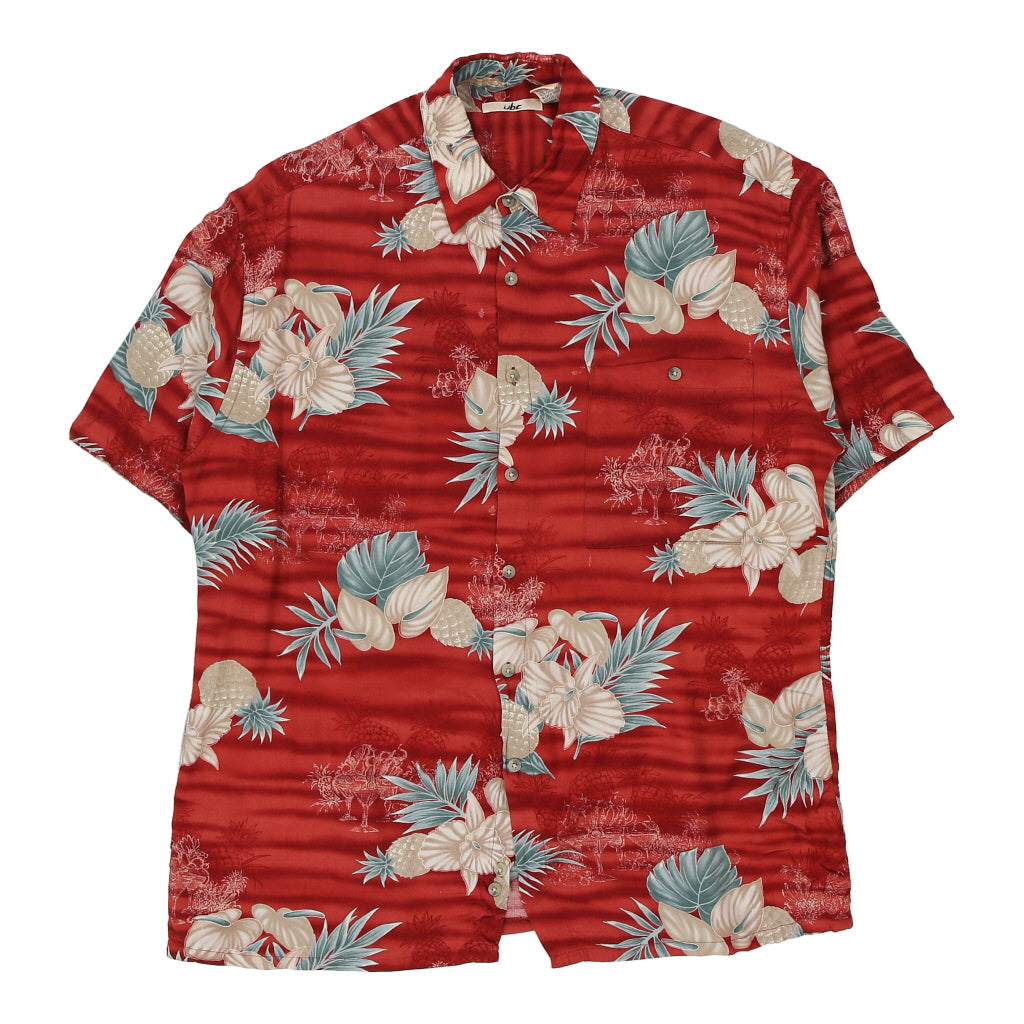 image of Ubc Graphic Hawaiian Shirt - Medium Red Viscose