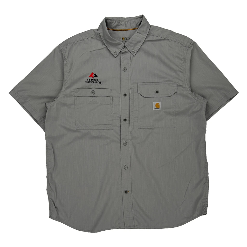 image of Foothills Contracting Carhartt Short Sleeve Shirt - XL Grey Polyester