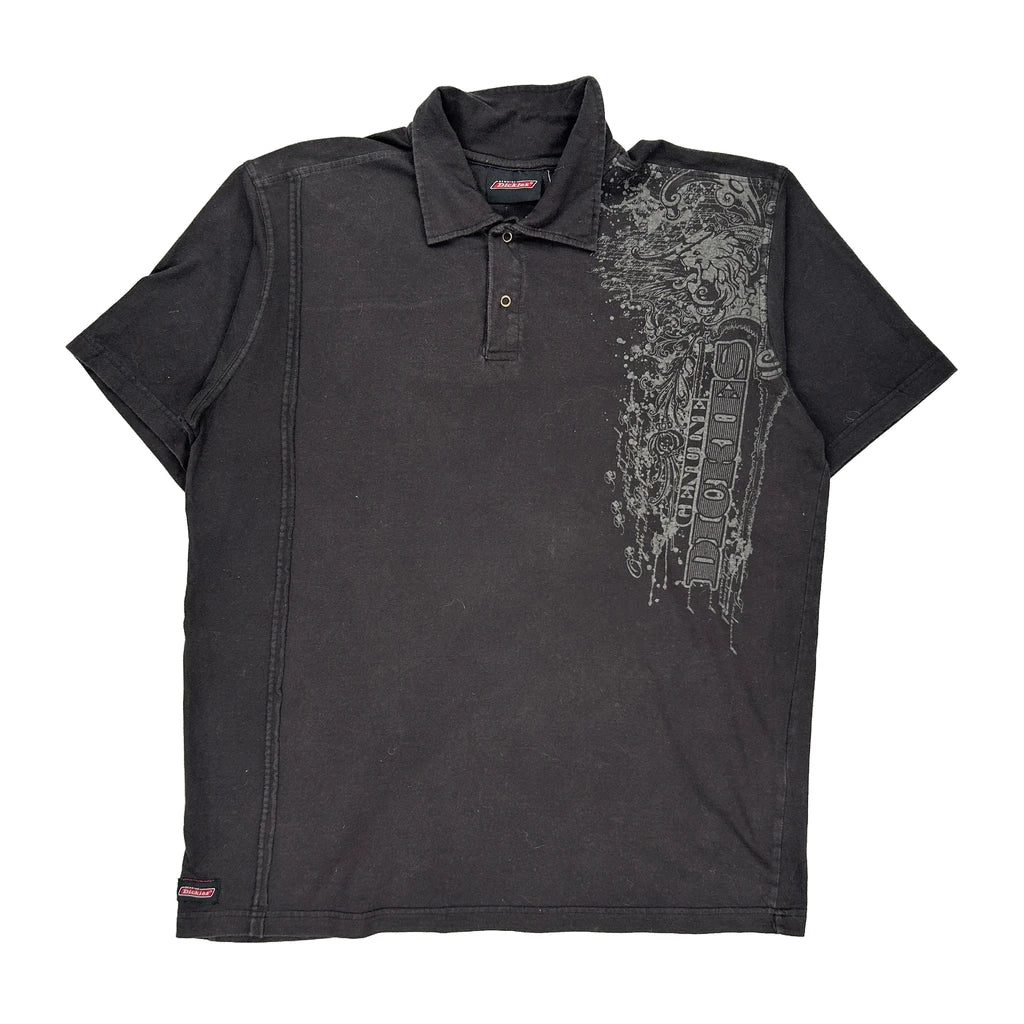 image of Dickies Polo Shirt - 2XL Black Cotton