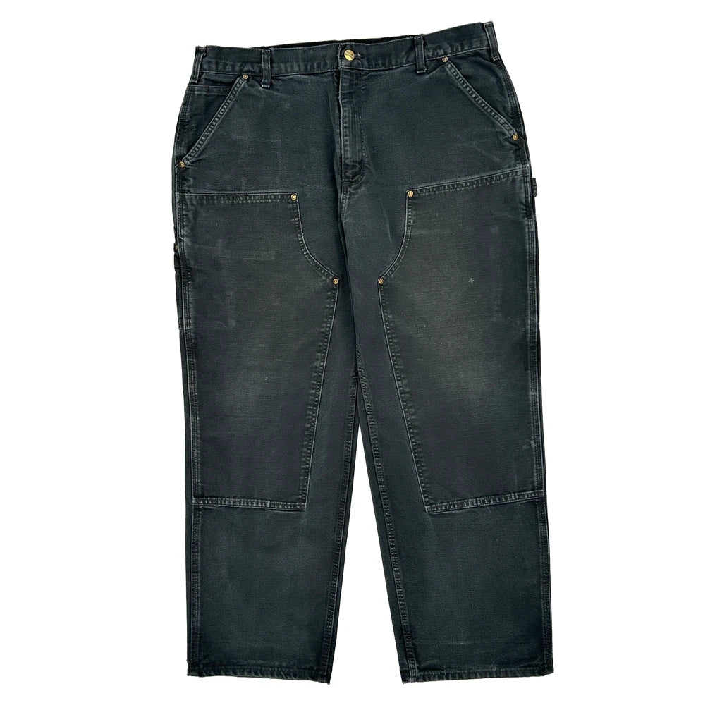 image of Carhartt Double Knee Carpenter Trousers - 36″ Waist Black Cotton