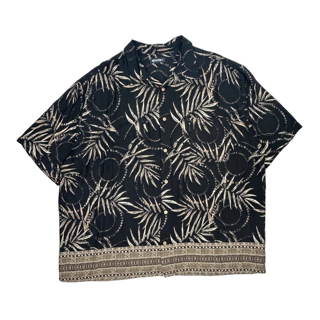 image of Puritan Hawaiian Shirt - 2XL Black Cotton