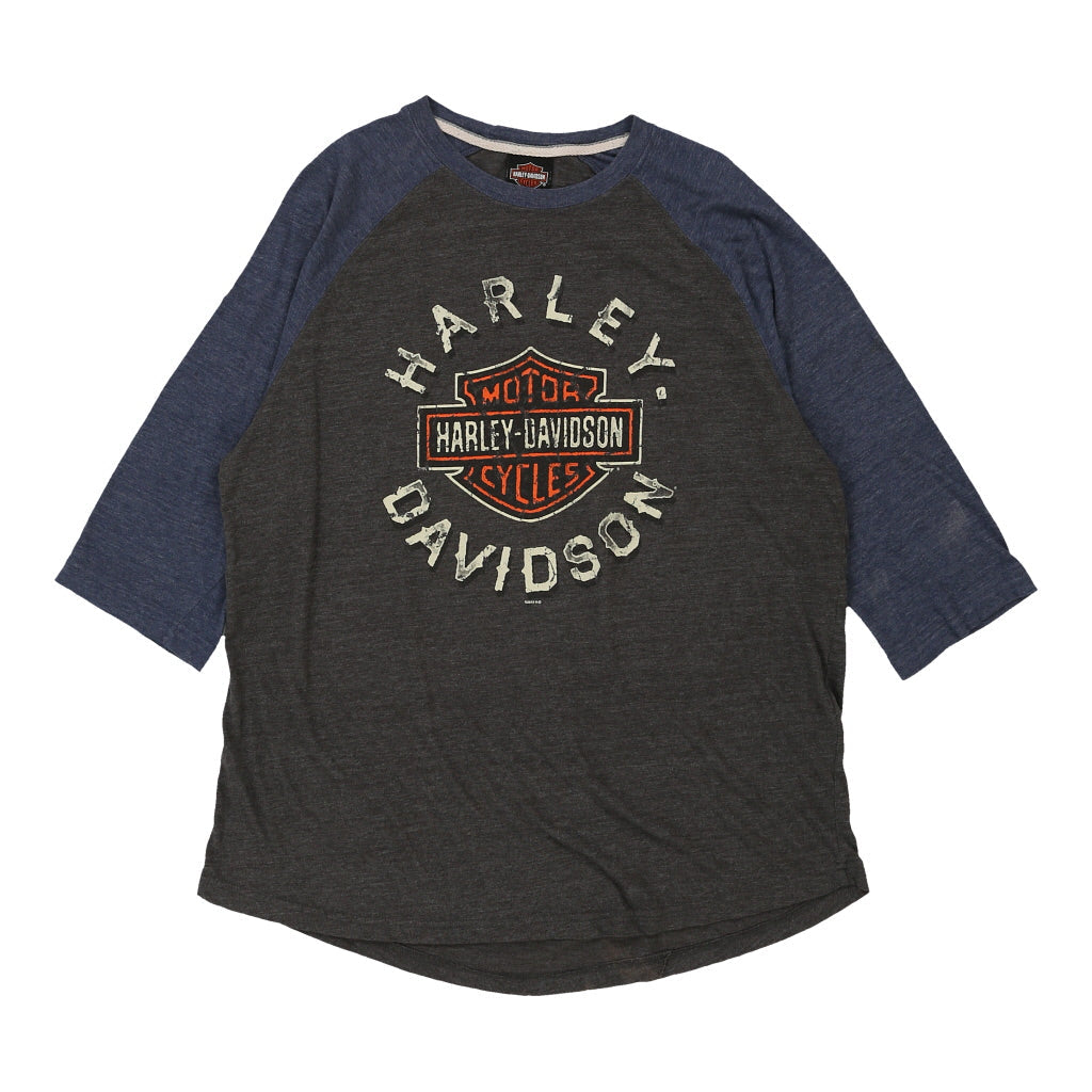 image of Harley Davidson Graphic T-Shirt - XL Grey Cotton