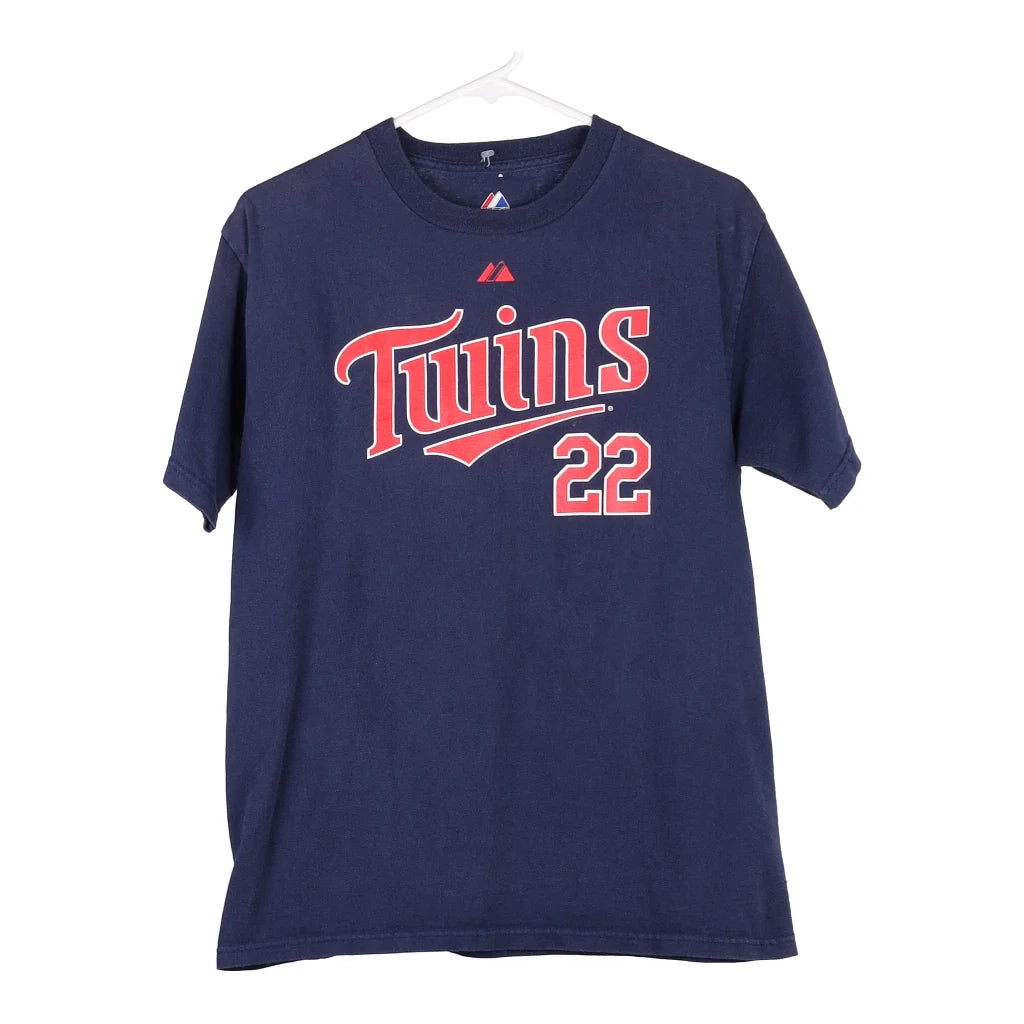 Image of Minnesotta Twins Majestic MLB T-Shirt - Large Navy Cotton