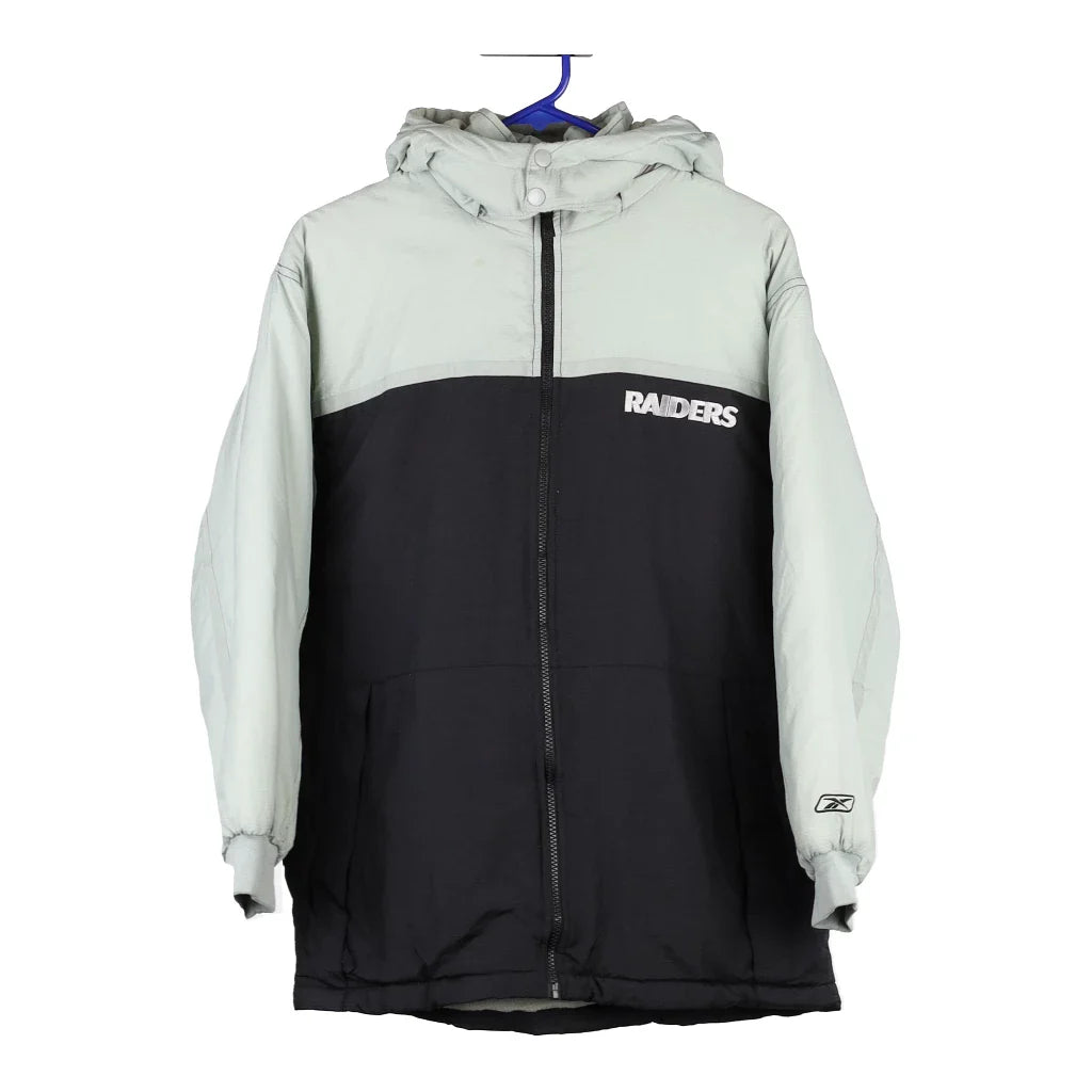 image of Age 11-12 Las Vegas Raiders Reebok NFL Puffer - Large Grey Nylon