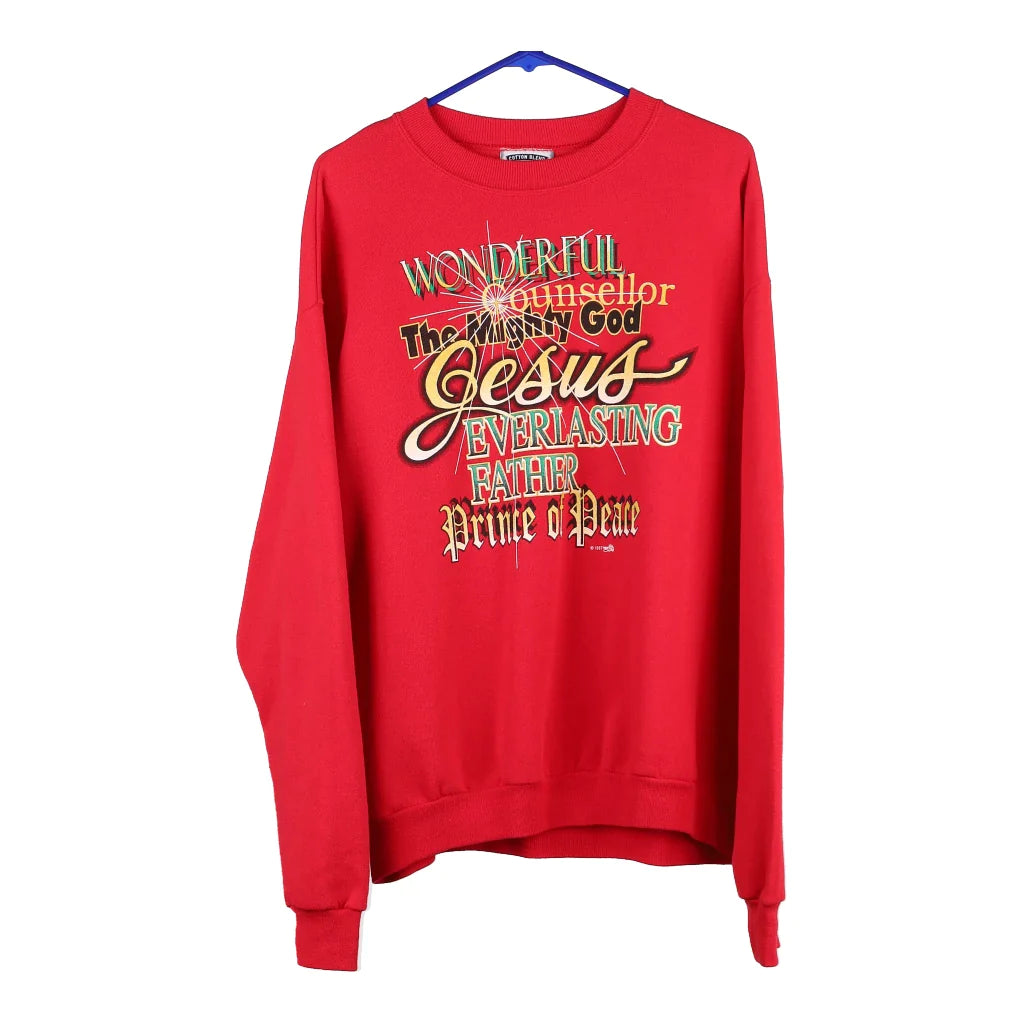 image of Central Christian Church Arizona Lee Christmas Sweatshirt - Large Red Cotton