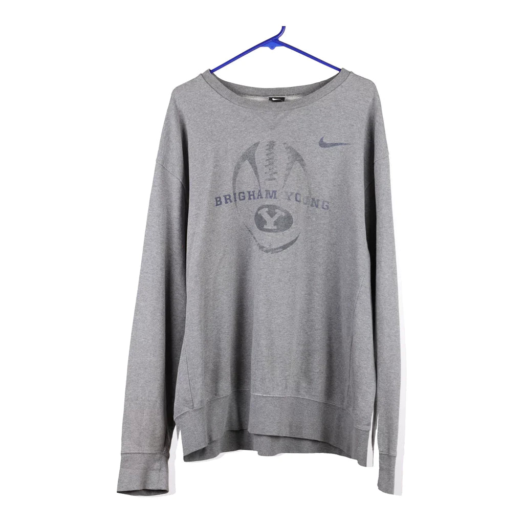 image of Brigham Young Nike Sweatshirt - XL Grey Cotton Blend