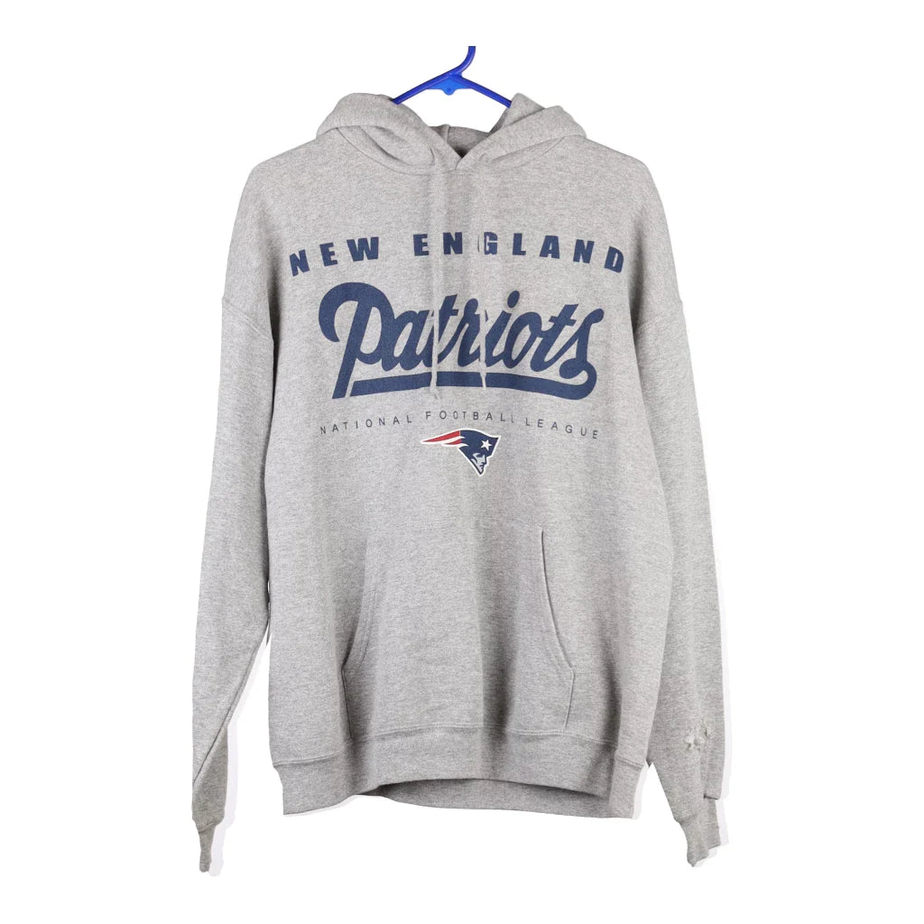 image of New England Patriots Nfl NFL Hoodie - Large Grey Cotton Blend