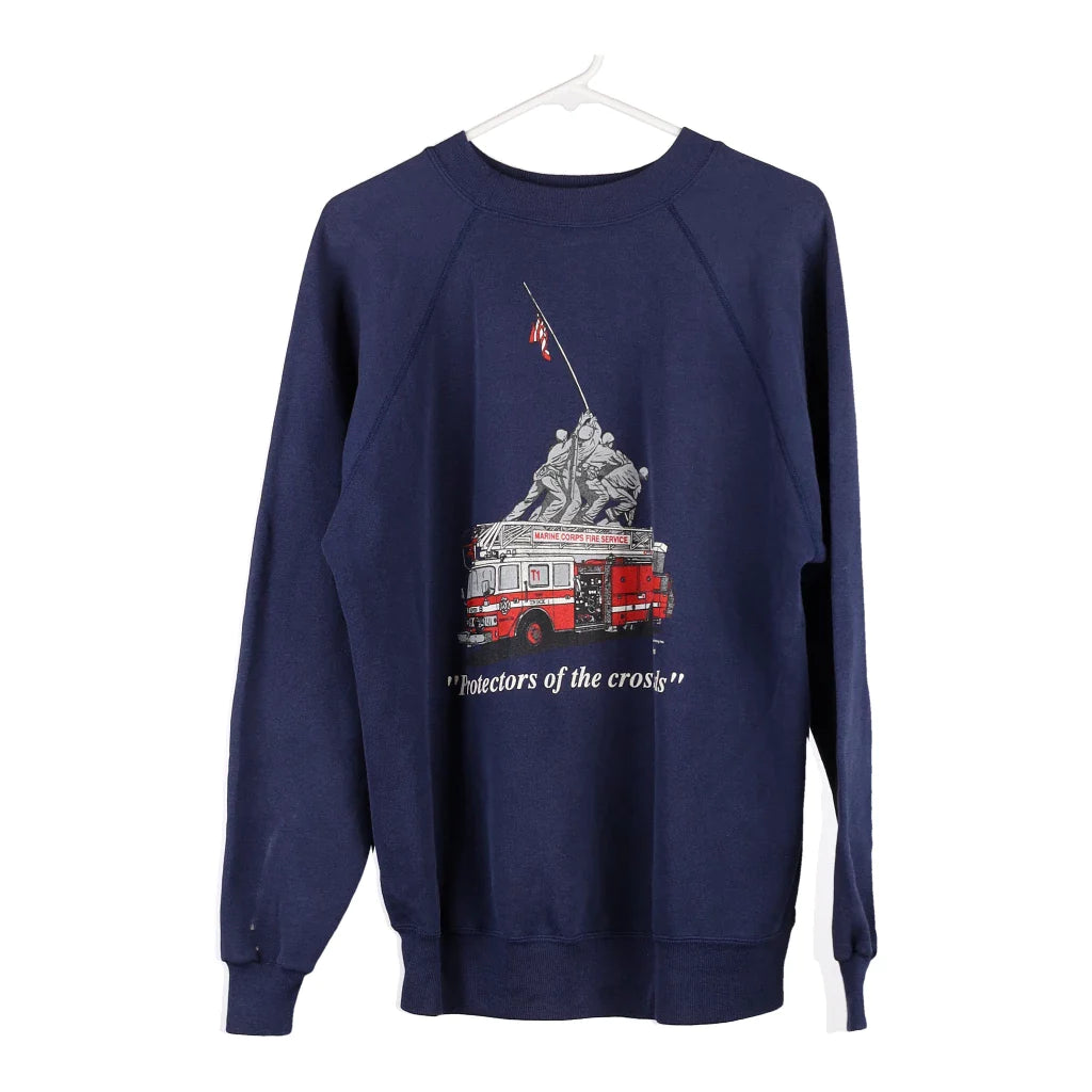 Image of Unbranded Graphic Sweatshirt - XL Navy Cotton