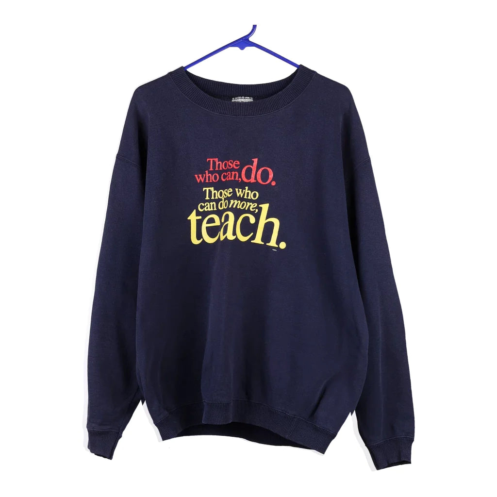 Image of Gildan Graphic Sweatshirt - Large Navy Cotton