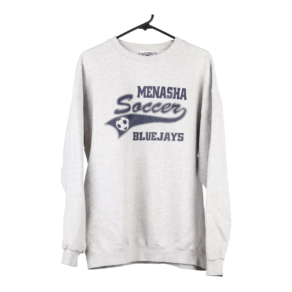 image of Menasha Soccer Bluejays Lee Sweatshirt - XL Grey Cotton