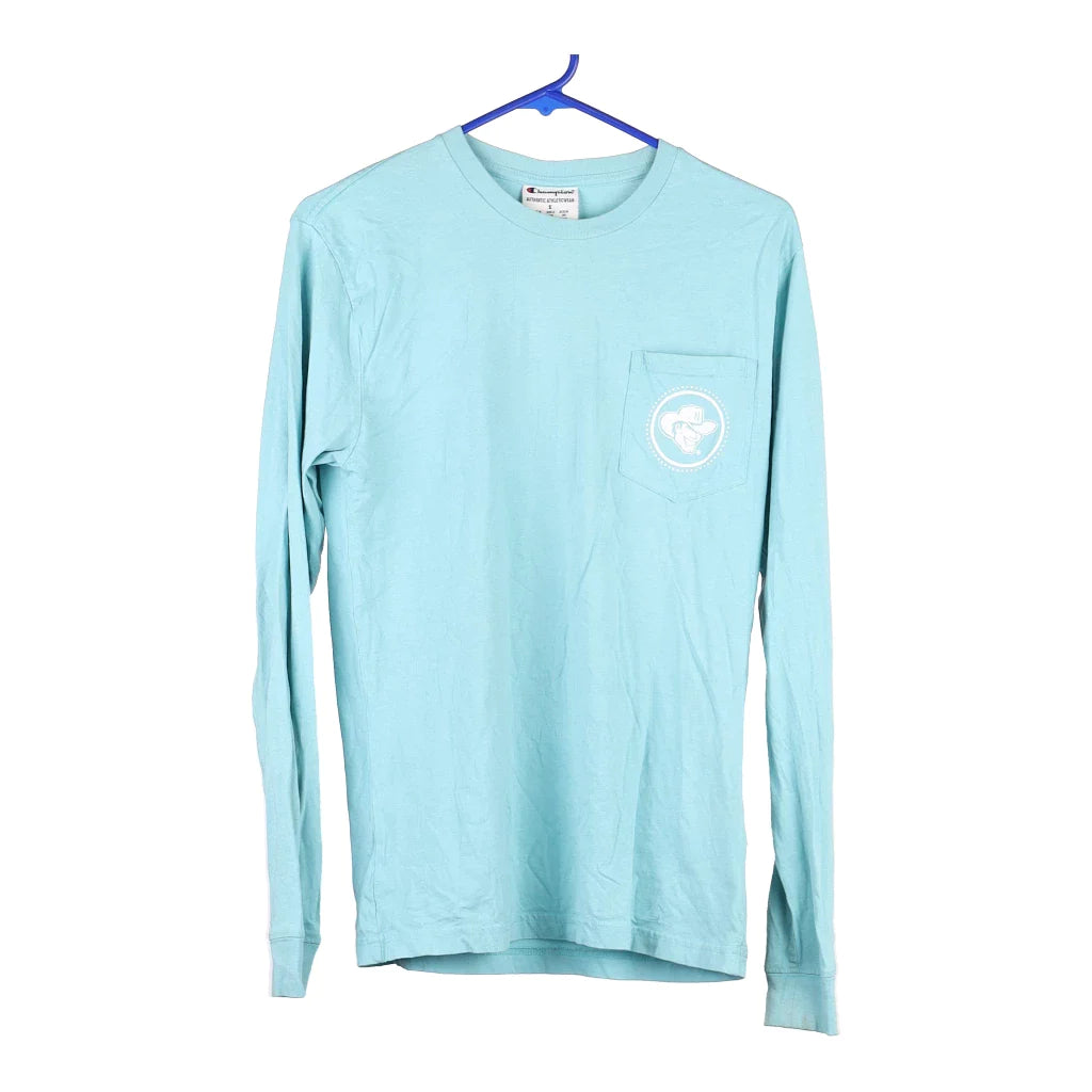 image of Age 18-20 Nebraska Huskers Champion Long Sleeve T-Shirt - Large Blue Cotton Blend