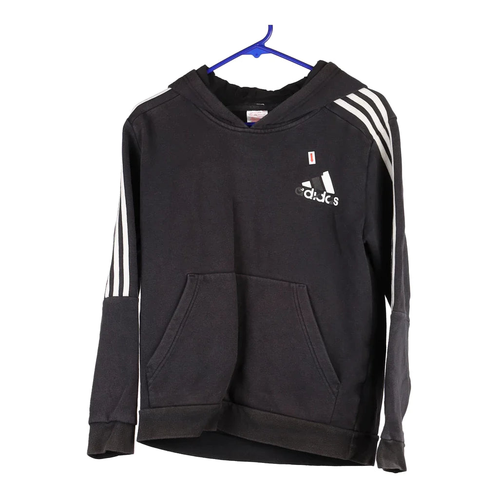 image of Age 13-14 Adidas Hoodie - Large Black Cotton Blend