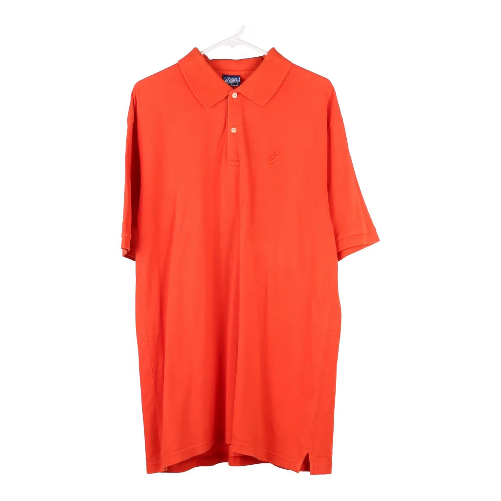 image of Asics Polo Shirt - Large Orange Cotton Blend
