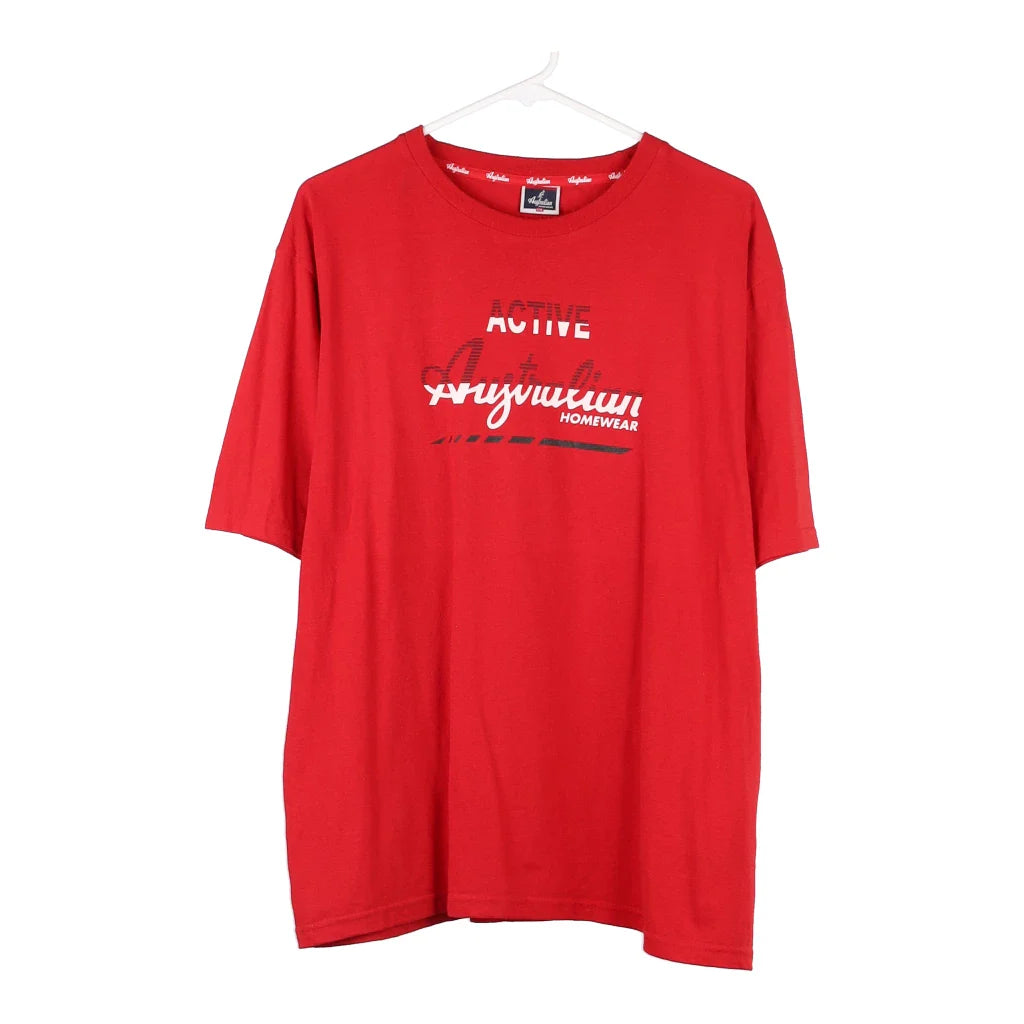 image of Australian Spellout T-Shirt - 2XL Red Cotton Blend