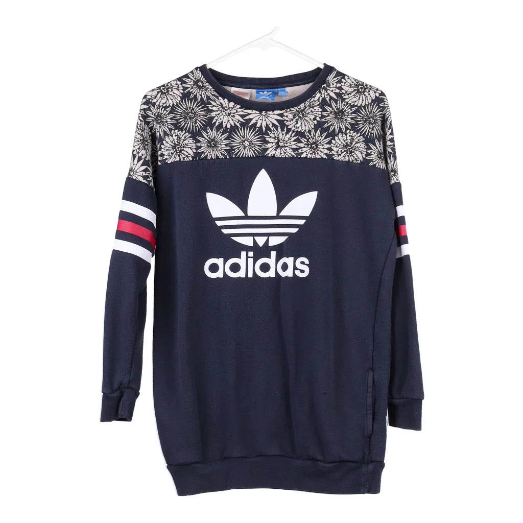 Image of Age 13-14 Adidas Sweatshirt - Large Navy Cotton Blend