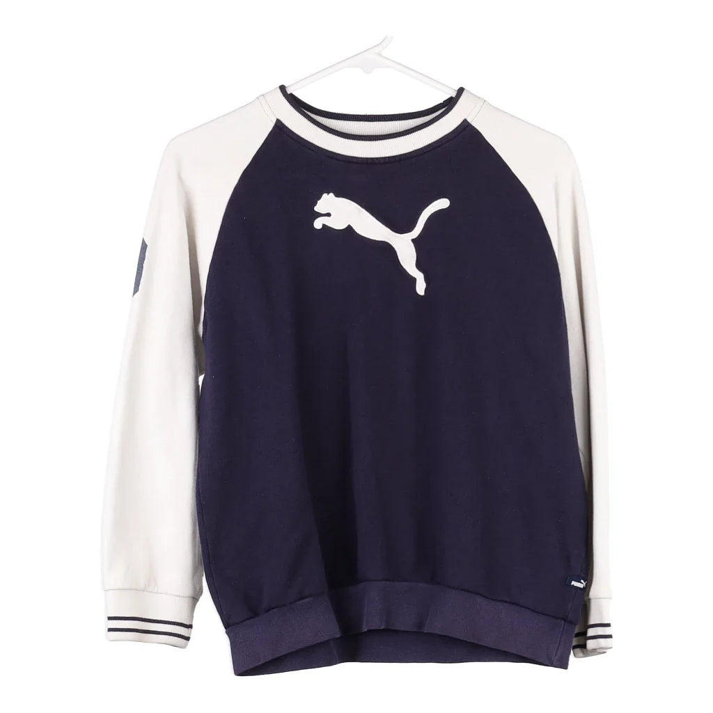 image of Age 14-16 Puma Sweatshirt - Medium Navy Cotton Blend