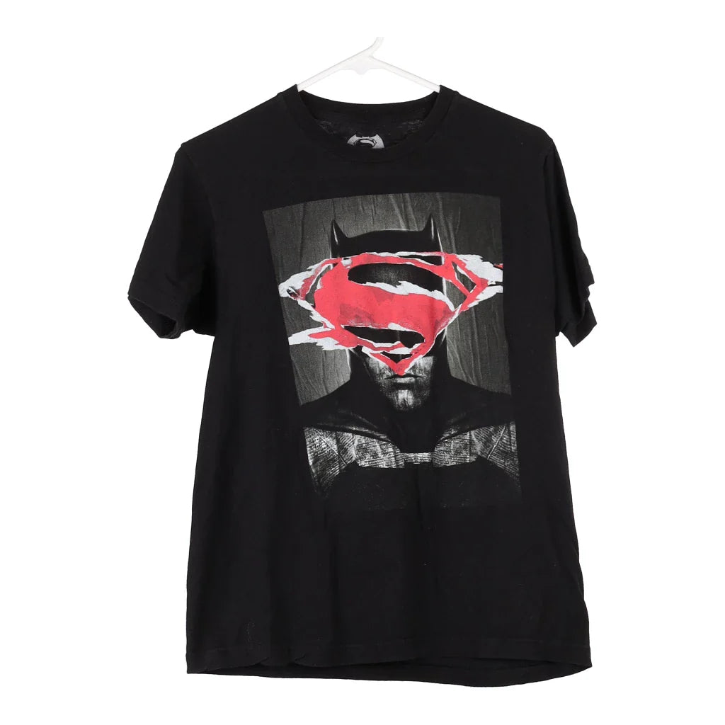 Image of Age 12-16 Superman Graphic T-Shirt - Medium Black Cotton