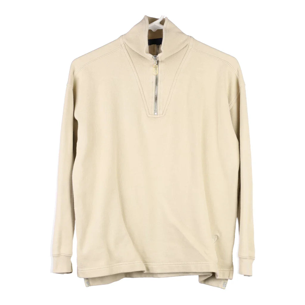 image of Age 14-15 Asics 1/4 Zip - Large Cream Cotton