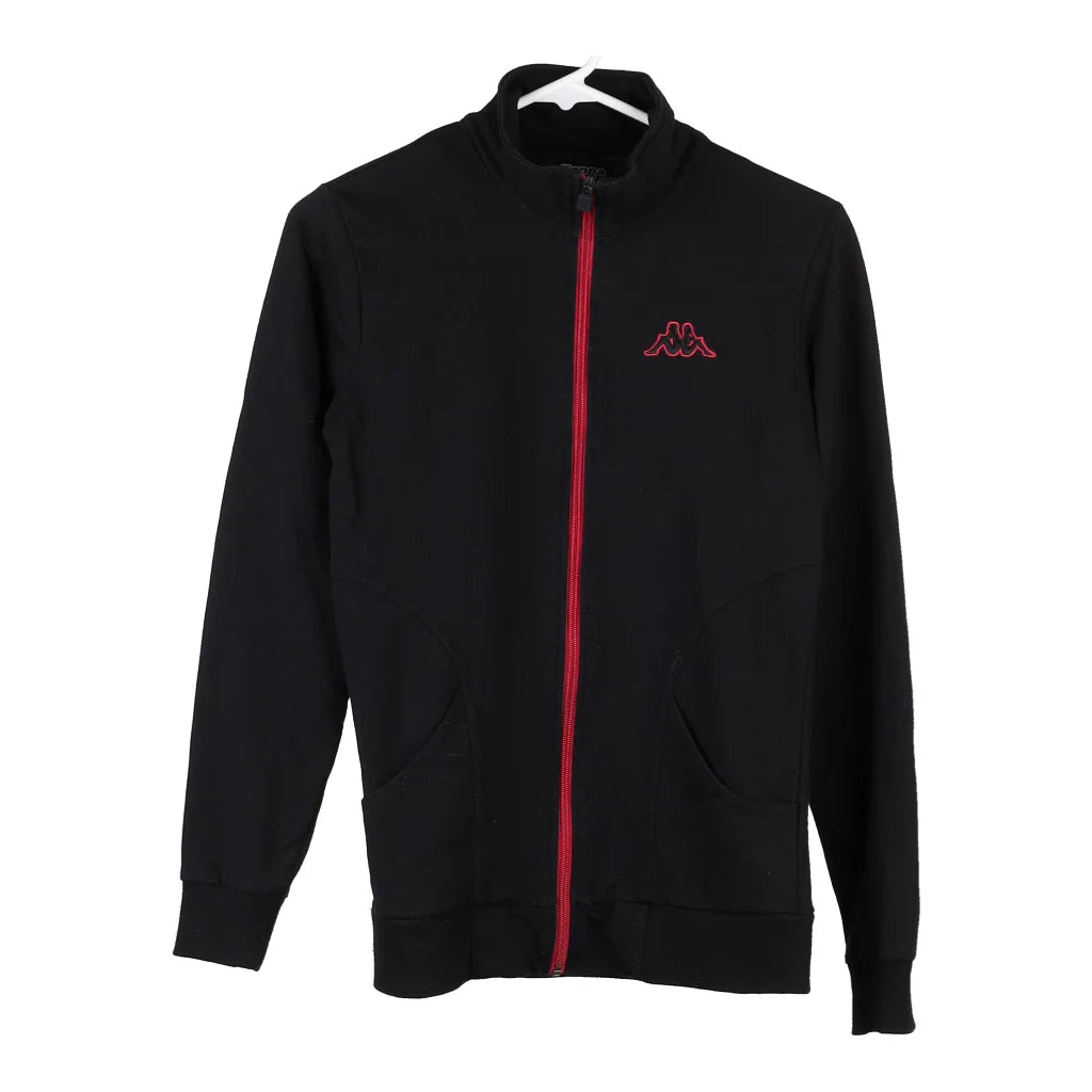 image of Age 14-15 Kappa Zip Up - Large Black Cotton Blend