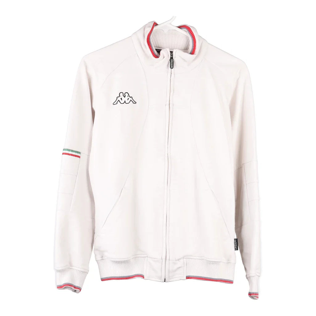 image of Age 13-14 Kappa Zip Up - Large White Cotton Blend