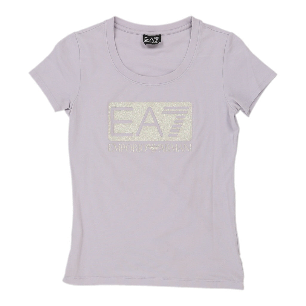 image of Ea7 T-Shirt - Small Purple Cotton Blend
