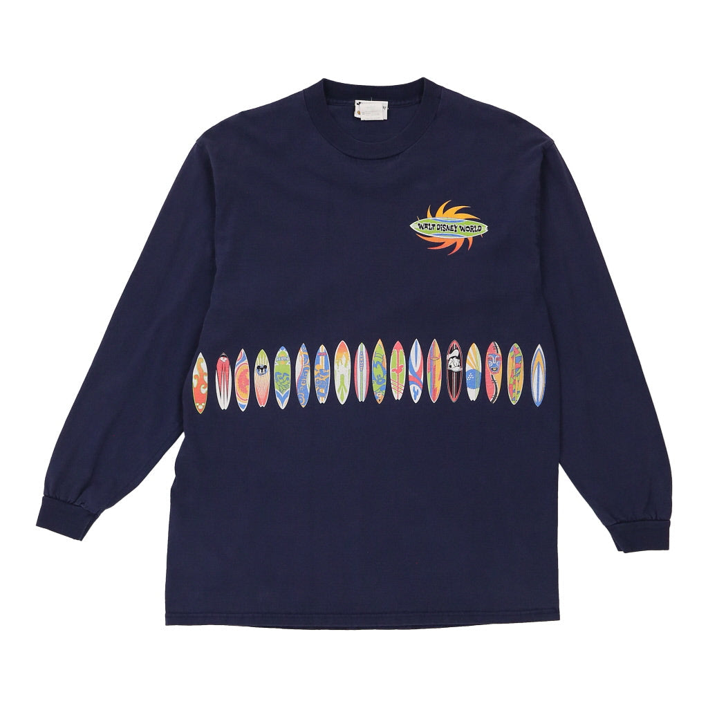 image of Disney Graphic Long Sleeve T-Shirt - Large Navy Cotton