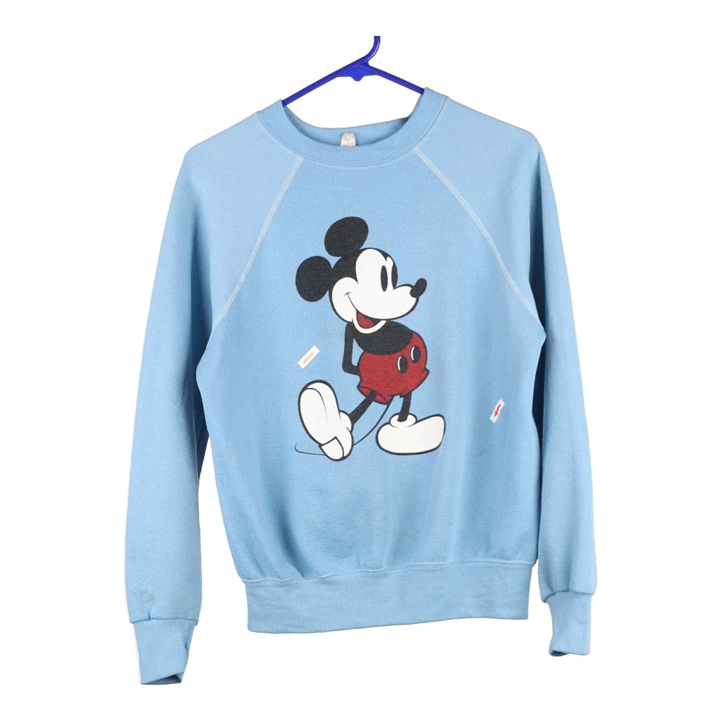 image of Mickey Mouse Disney Cartoon Sweatshirt - Small Blue Cotton Blend