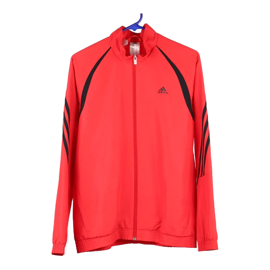 Image of Age 13-14 Adidas Track Jacket - Large Red Polyester