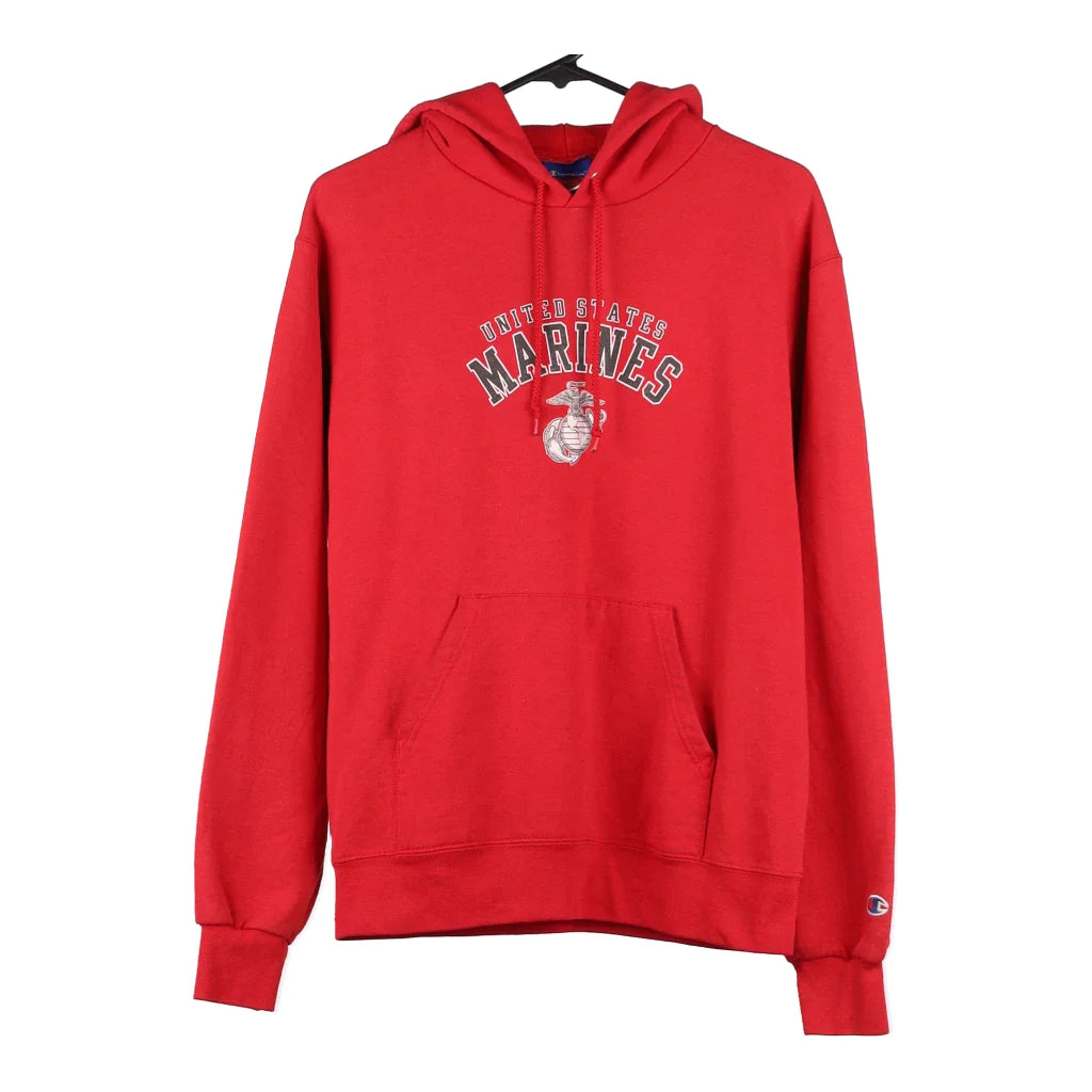 image of United States Marines Champion Hoodie - Medium Red Cotton Blend