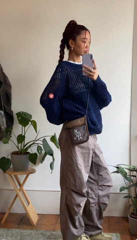 cargo and open knit outfit