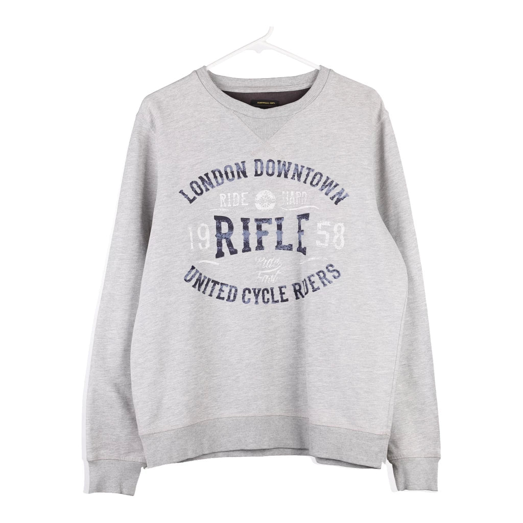 image of Rifle Spellout Sweatshirt - Large Grey Cotton Blend