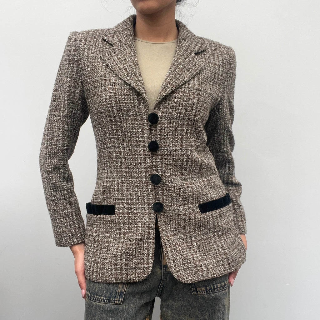 image of Ungaro Blazer - Small Brown Wool Blend