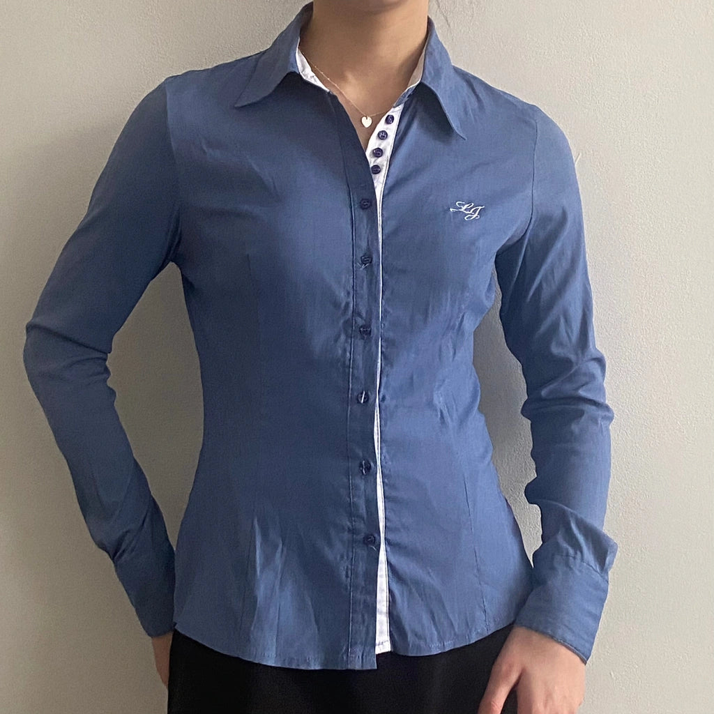 image of Liu Jo Shirt - Small Blue Cotton Blend