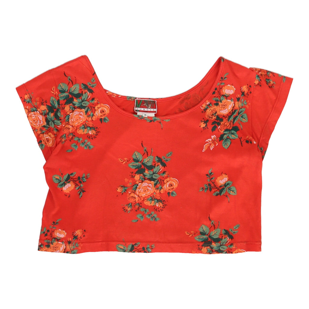 image of Jungle Crop Top - Medium Red Cotton