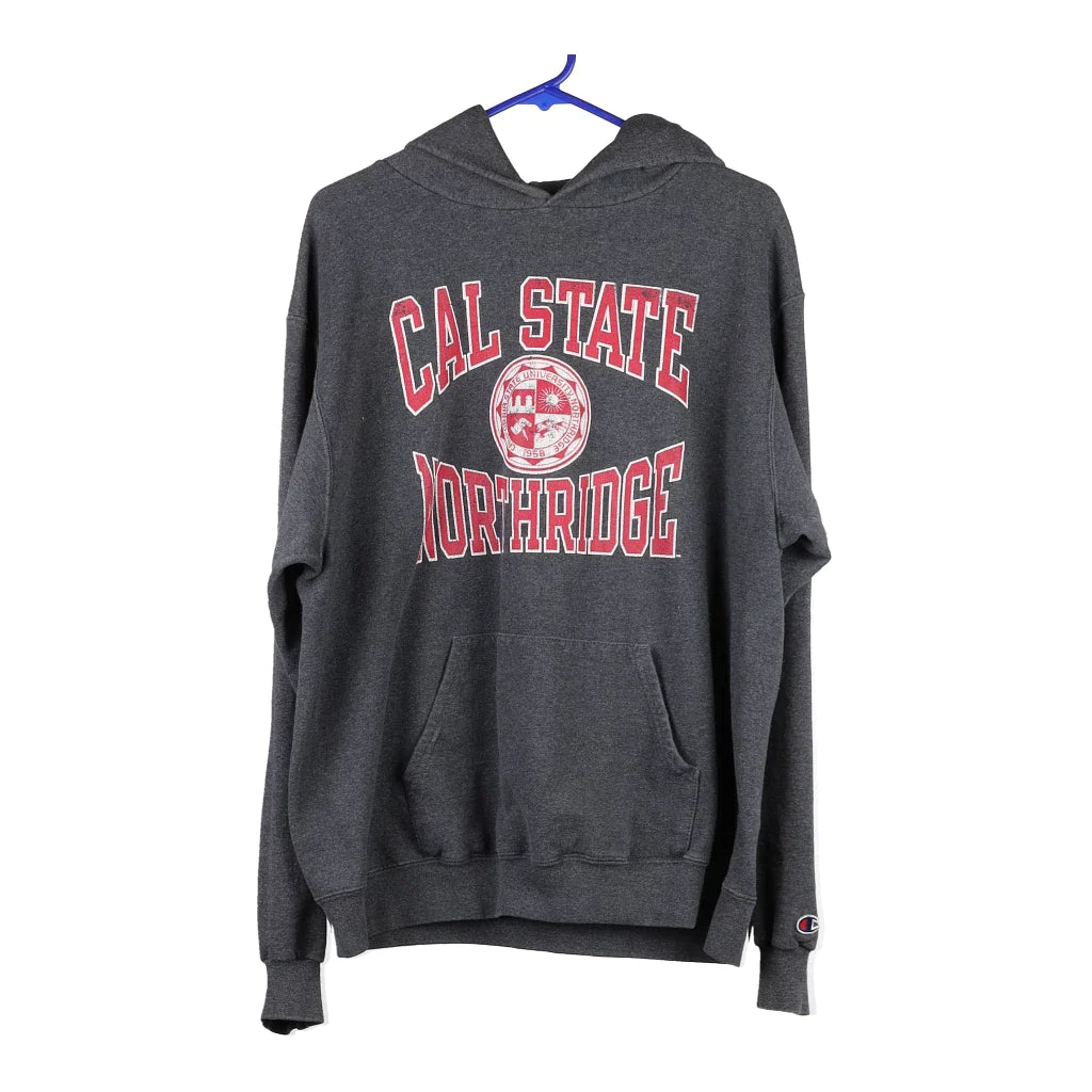 image of Cal State Northridge Champion Hoodie - Large Grey Cotton Blend