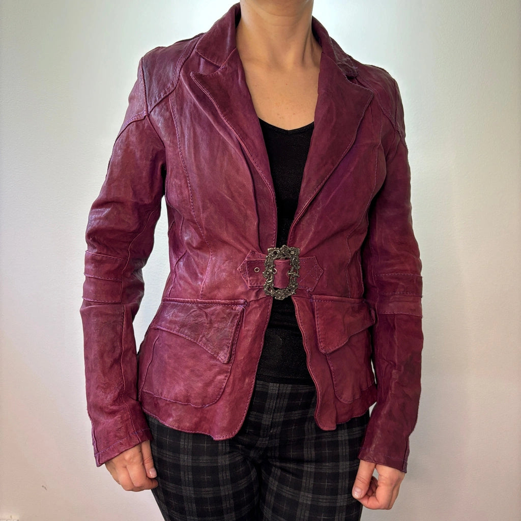 image of Masterpelle Leather Jacket - Medium Purple Leather
